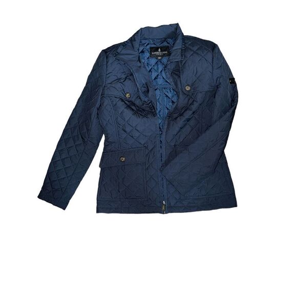 London Fog women’s navy quilted coat SZ 10 - Picture 1 of 5